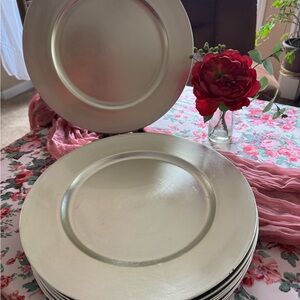Elegant Silver 14” Charger Plates - Quantity of 8